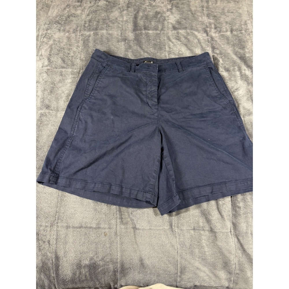 J.Crew Womens Navy Blue Chino Shorts Size 6 Cotton Twill Mid Rise Preppy Classic